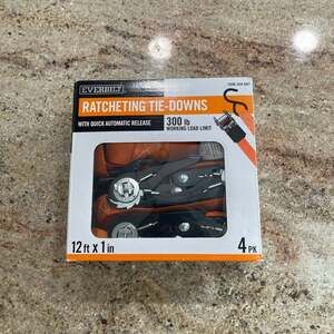 Haul-Master 1 in. x 15 ft. Ratcheting Tie-Downs, 400 lb. Working Load, 4-Pack